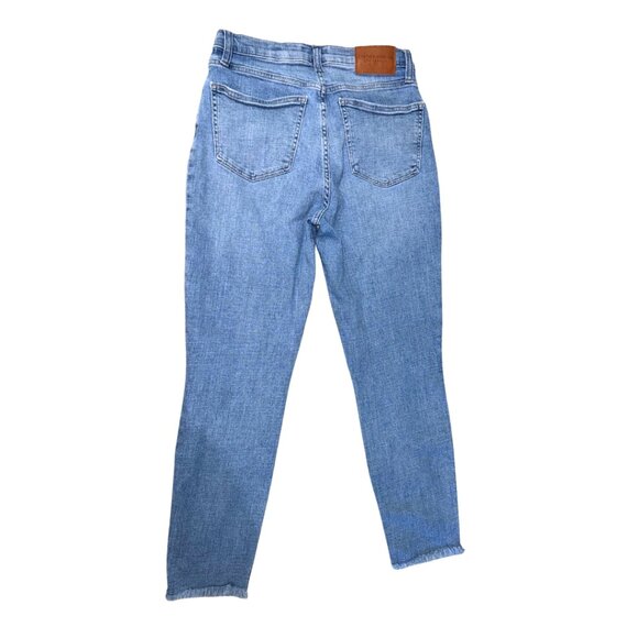 Lucky Brand 4 / 27 Women Jeans Skinny Medium Blue No Holes Frayed Ankle - Picture 3 of 8